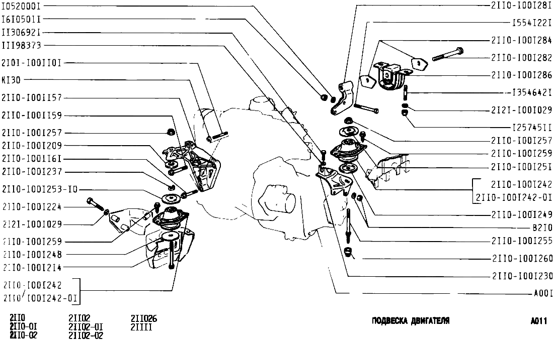 Схема подвески ваз 2112
