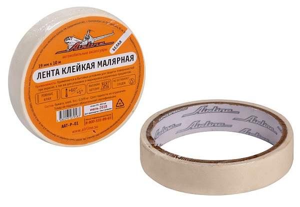 Скотч малярный 19мм х 10м AIRLINE AAT-P-01 - изображение 1