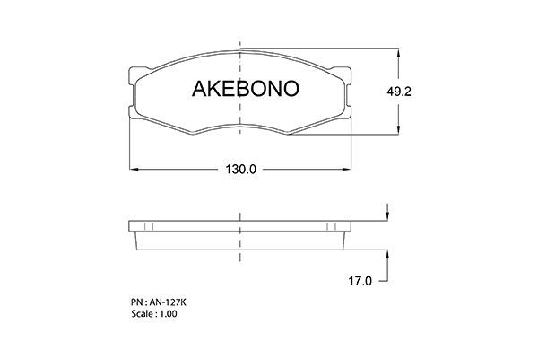Колодки тормозные дисковые передние подходят для Nissan Navara D21 85-01 <b>AKEBONO AN-127K</b> - изображение