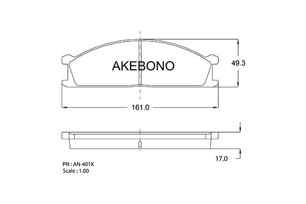 Тормозные колодки дисковые <b>AKEBONO AN-401K</b> - изображение