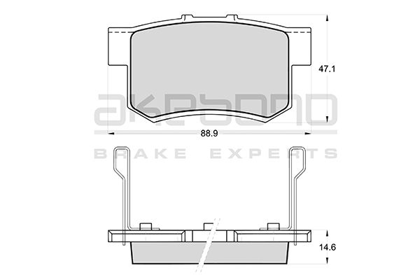 Колодки тормозные дисковые задние подходят для HONDA ACCORD VII, CIVIC VIII (FD1, FD2), SUZUKI SX4 <b>AKEBONO AN-492WK</b> - изображение