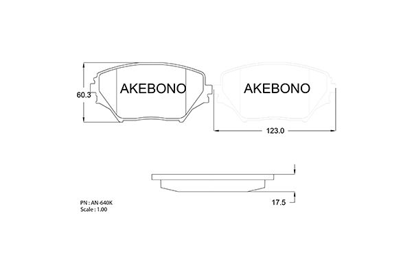 Колодки тормозные дисковые передние подходят для TOYOTA RAV4 II <b>AKEBONO AN-640K</b> - изображение