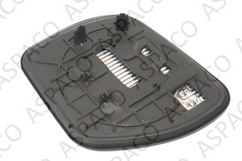 Стекло зеркала электрического правого (R) MITSUBISHI PAJERO/MONTERO IV (V8, V9) (07-18) <b>ASPACO APA522</b> - изображение