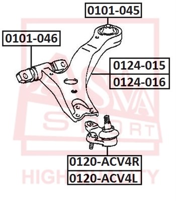 Сайленблок переднего нижнего рычага задний 0101-045 <b>ASVA 0101045</b> - изображение