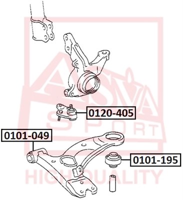 Сайленблок переднего нижнего рычага передний 0101-049 <b>ASVA 0101049</b> - изображение