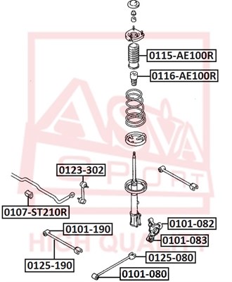 Сайлентблок, рычаг независимой подвески колеса <b>ASVA 0101080</b> - изображение