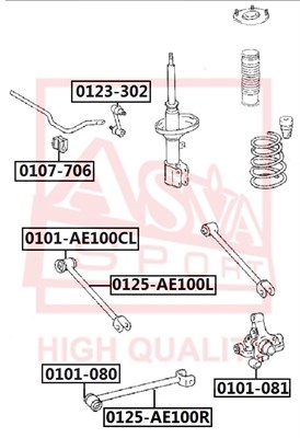 Сайлентблок, рычаг независимой подвески колеса <b>ASVA 0101081</b> - изображение