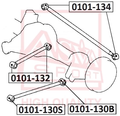 Сайлентблок, рычаг независимой подвески колеса <b>ASVA 0101130B</b> - изображение