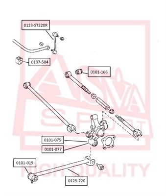 Сайлентблок, рычаг независимой подвески колеса <b>ASVA 0101166</b> - изображение