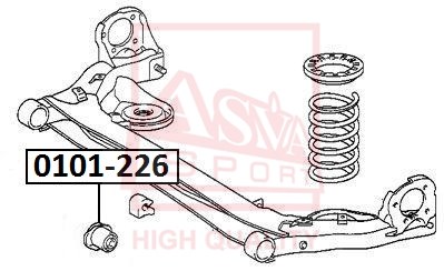 Сайлентблок, рычаг независимой подвески колеса <b>ASVA 0101226</b> - изображение