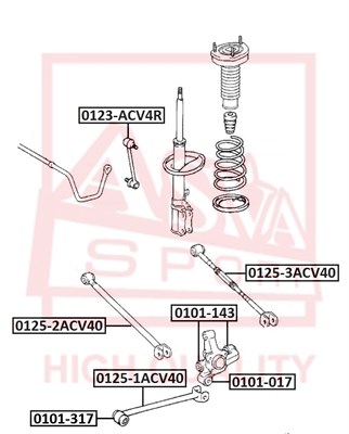 Сайлентблок, рычаг независимой подвески колеса <b>ASVA 0101317</b> - изображение
