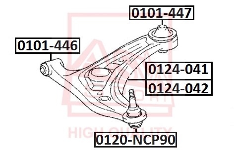 Сайлентблок, рычаг независимой подвески колеса <b>ASVA 0101446</b> - изображение