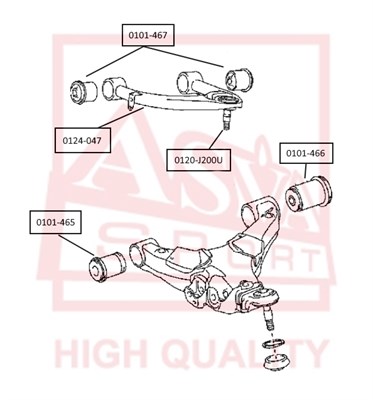 Сайлентблок, рычаг независимой подвески колеса <b>ASVA 0101465</b> - изображение Сайлентблок, рычаг независимой подвески колеса <b>ASVA 0101465</b> - изображение