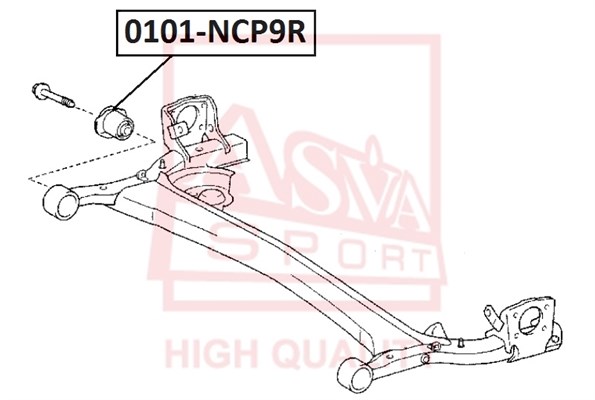 Сайлентблок, рычаг независимой подвески колеса <b>ASVA 0101NCP9R</b> - изображение