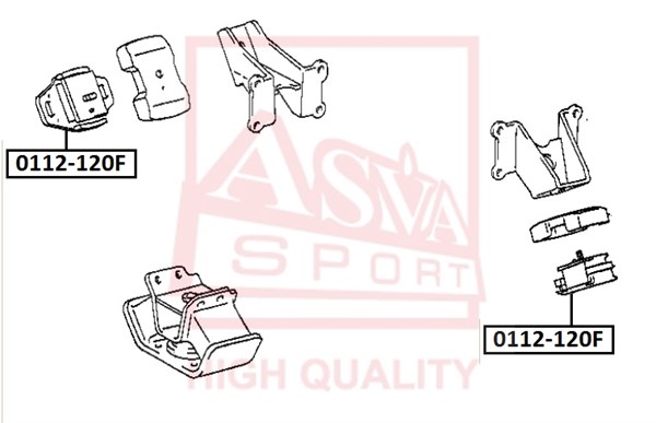 Опора двигателя <b>ASVA 0112120F</b> - изображение