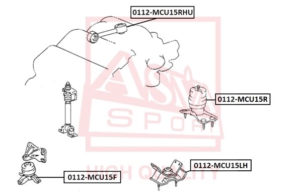 Опора двигателя <b>ASVA 0112MCU15LH</b> - изображение