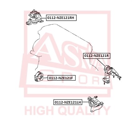 Опора двигателя <b>ASVA 0112NZE121LH</b> - изображение