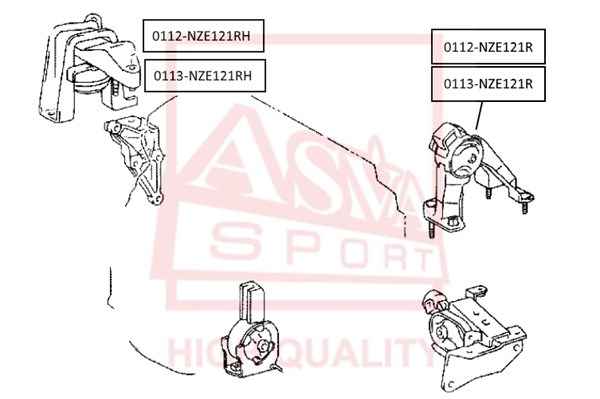 Опора двигателя <b>ASVA 0112NZE121RH</b> - изображение