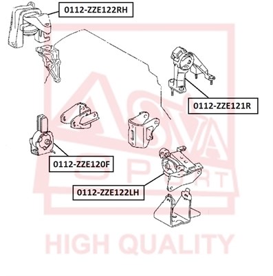 Опора двигателя <b>ASVA 0112ZZE122RH</b> - изображение