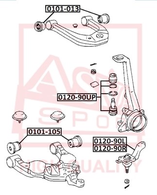 Опора шаровая <b>ASVA 012090R</b> - изображение