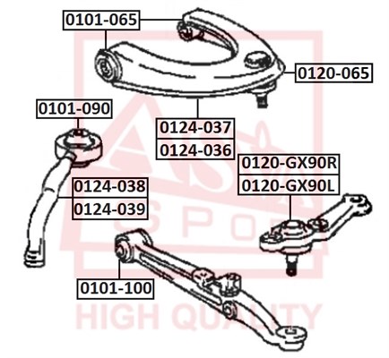 Рычаг независимой подвески колеса, подвеска колеса <b>ASVA 0124036</b> - изображение