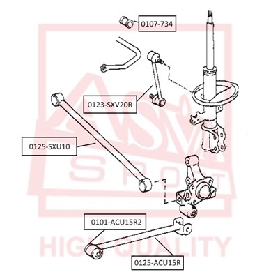Рычаг независимой подвески колеса, подвеска колеса <b>ASVA 0125ACU15R</b> - изображение