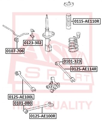 Рычаг независимой подвески колеса, подвеска колеса <b>ASVA 0125AE114R</b> - изображение