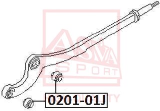Сайлентблок, рычаг независимой подвески колеса <b>ASVA 020101J</b> - изображение
