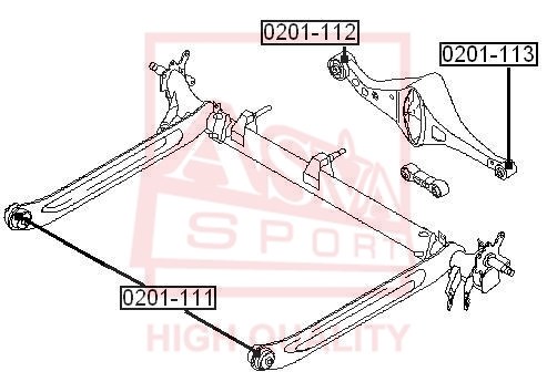 Сайлентблок, рычаг независимой подвески колеса <b>ASVA 0201112</b> - изображение
