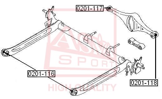 Сайлентблок, рычаг независимой подвески колеса <b>ASVA 0201118</b> - изображение