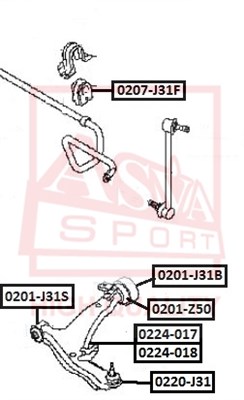 Втулка, стабилизатор <b>ASVA 0207J31F</b> - изображение