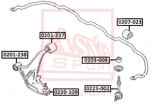 Опора шаровая переднего рычага 0220-109 <b>ASVA 0220109</b> - изображение