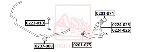Стойка стабилизатора <b>ASVA 0223010</b> - изображение