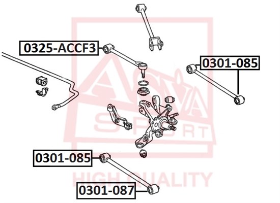 Сайлентблок, рычаг независимой подвески колеса <b>ASVA 0301087</b> - изображение