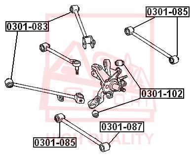 Сайлентблок, рычаг независимой подвески колеса <b>ASVA 0301102</b> - изображение