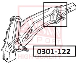 Сайлентблок, рычаг независимой подвески колеса <b>ASVA 0301122</b> - изображение