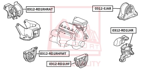 Опора двигателя <b>ASVA 0312RD1LHF</b> - изображение