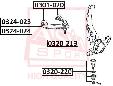 Опора шаровая <b>ASVA 0320213</b> - изображение