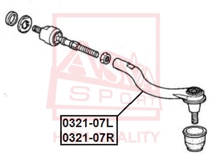 Наконечник поперечной рулевой тяги <b>ASVA 032107R</b> - изображение