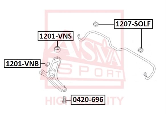 Опора шаровая 0420-696 <b>ASVA 0420696</b> - изображение