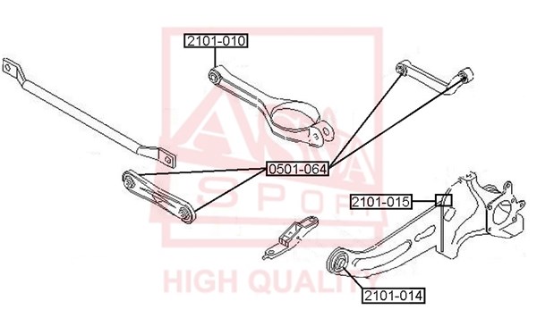 Сайлентблок, рычаг независимой подвески колеса <b>ASVA 0501064</b> - изображение