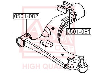 Сайлентблок, рычаг независимой подвески колеса <b>ASVA 0501081</b> - изображение Сайлентблок, рычаг независимой подвески колеса <b>ASVA 0501081</b> - изображение