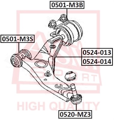 Опора шаровая <b>ASVA 0520MZ3</b> - изображение Опора шаровая <b>ASVA 0520MZ3</b> - изображение