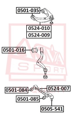 Рычаг независимой подвески колеса, подвеска колеса <b>ASVA 0524009</b> - изображение