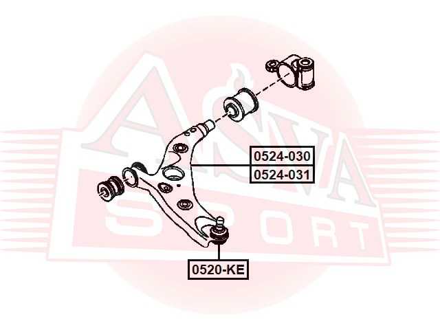 Рычаг нижний правый <b>ASVA 0524031</b> - изображение