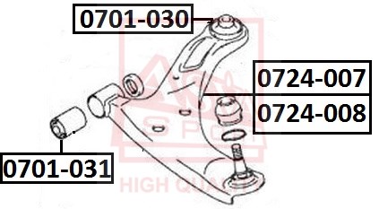 Рычаг независимой подвески колеса, подвеска колеса <b>ASVA 0724007</b> - изображение
