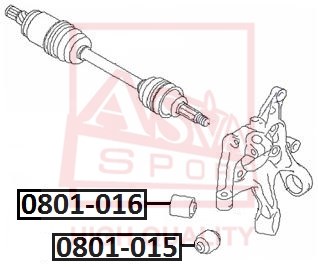 Сайлентблок, рычаг независимой подвески колеса <b>ASVA 0801015</b> - изображение