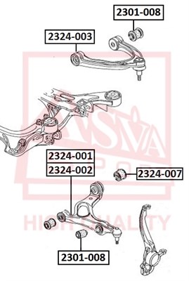 Рычаг независимой подвески колеса, подвеска колеса <b>ASVA 2324003</b> - изображение