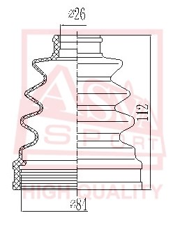 Пыльник шрус комплект(26x84x112) [12] <b>ASVA ASBT107</b> - изображение