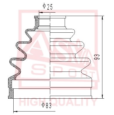 Пыльник шруса 12 <b>ASVA ASBT119</b> - изображение